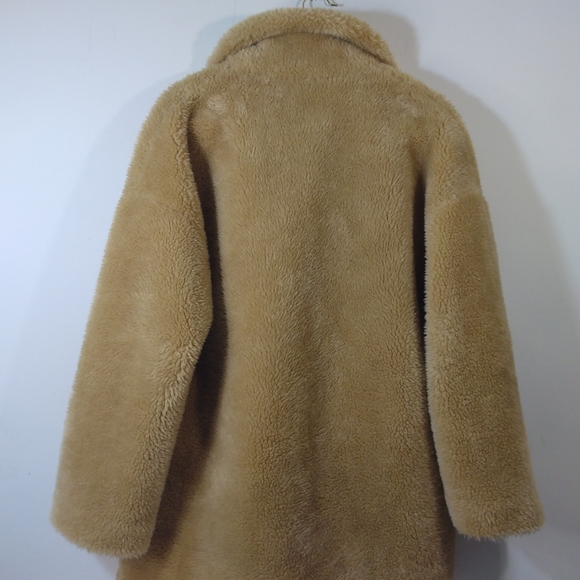 ZARA beige fleece coat size Medium - Picture 11 of 16